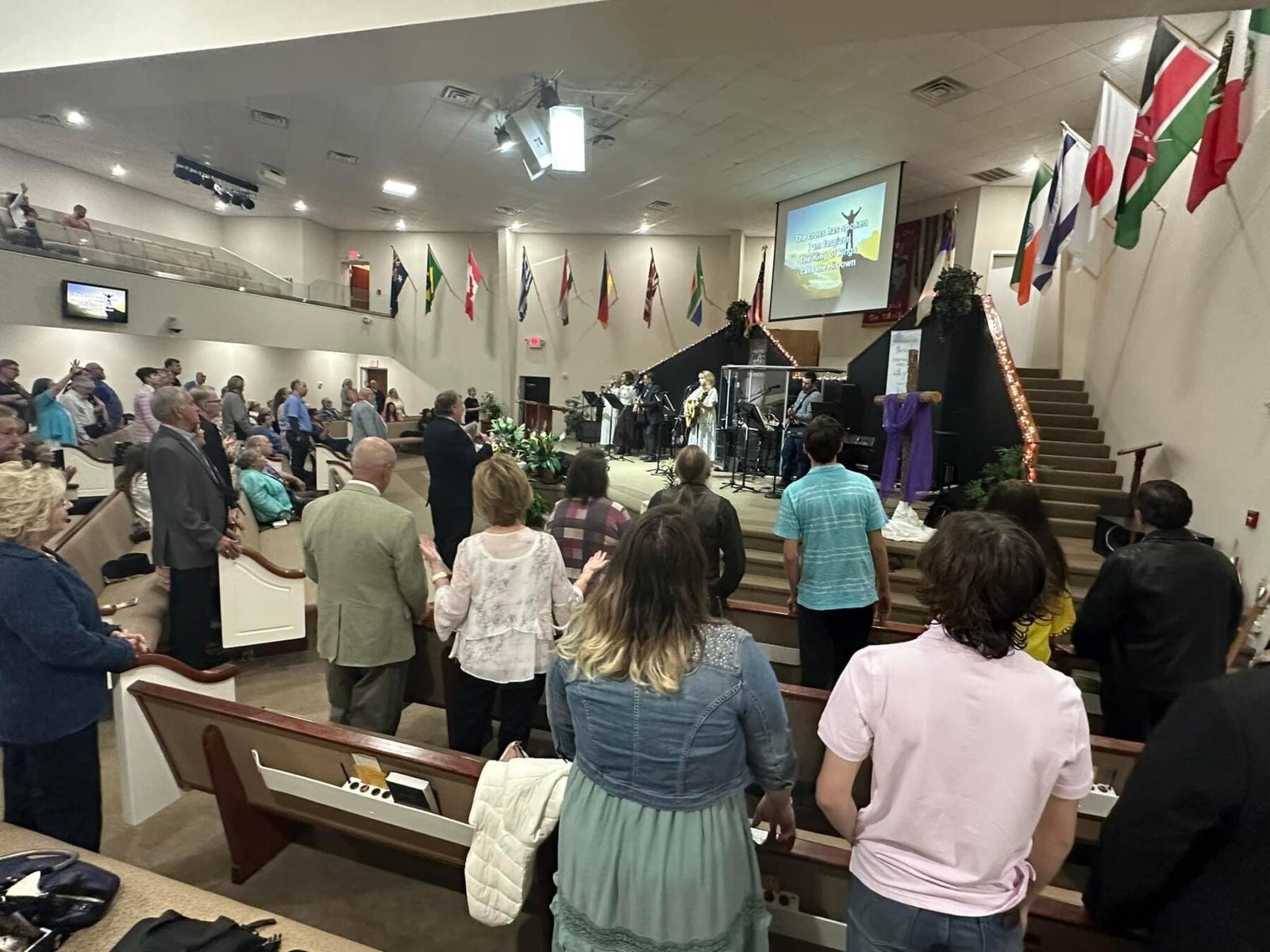 The congregation of Christ Worship Center in worship