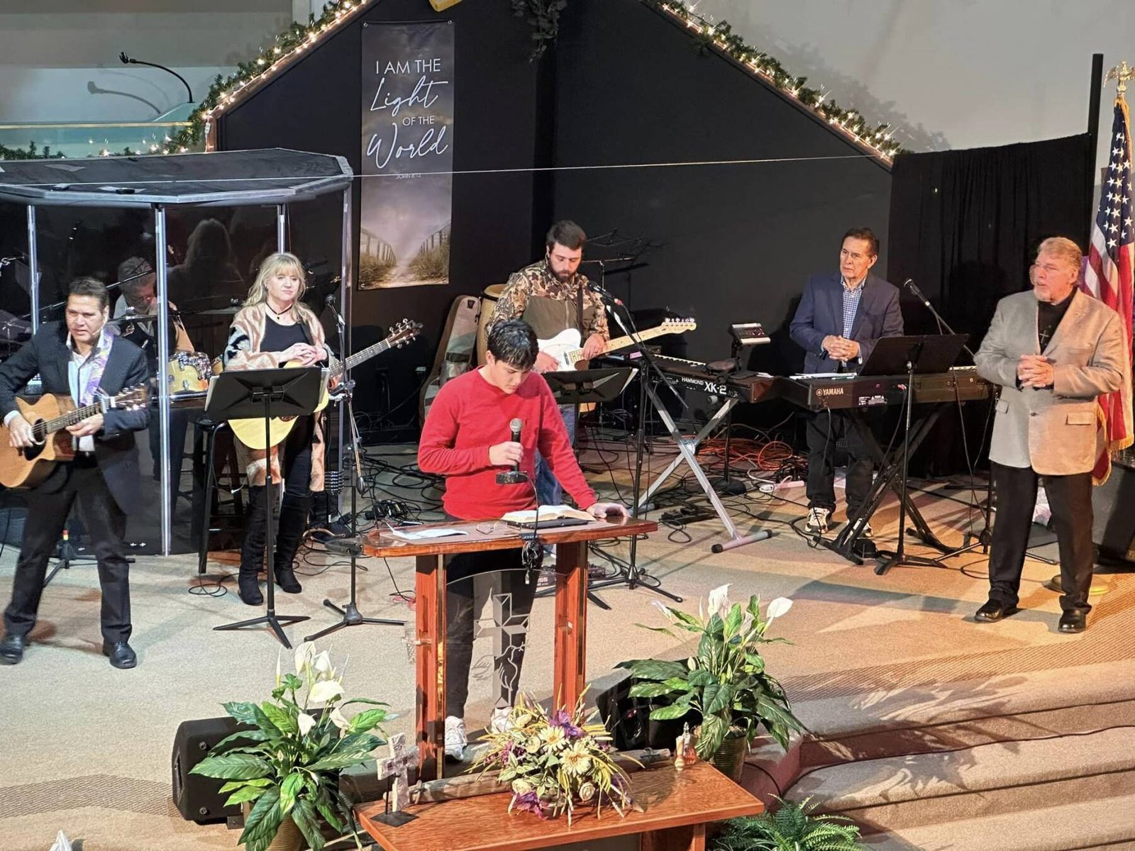 The praise team leading worship at Christ Worship Center